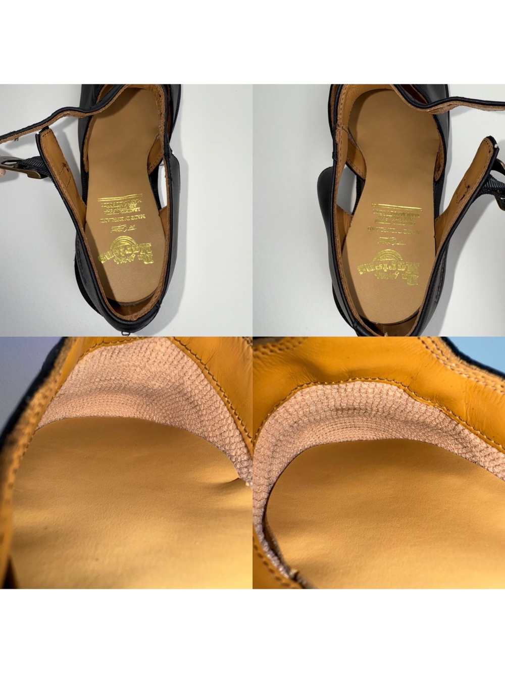 Vintage 90s Dr. Martens England Black Jazz Heel Leather Babydoll Mary Janes UK 5 - Picture 14 of 16
